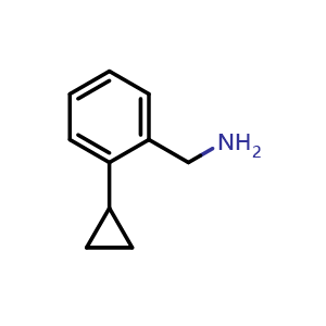 Chemical structure of (2-cyclopropylphenyl)methanamine , CAS 118184-66-0, AChemBlock U127375
