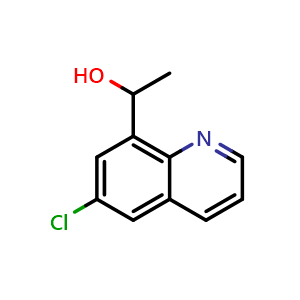 Chemical structure of 1-(6-Chloro-quinolin-8-yl)-ethanol , CAS 1513052-54-4, AChemBlock U127382