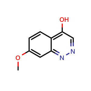 Chemical structure of 7-Methoxy-cinnolin-4-ol , CAS 197359-54-9, AChemBlock U127395