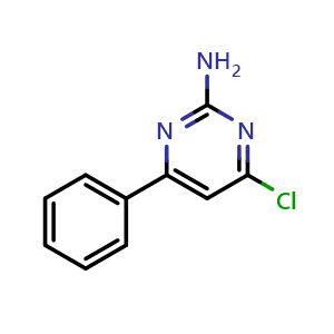 Chemical structure of 4-chloro-6-phenylpyrimidin-2-amine , CAS 36314-97-3, AChemBlock U127414