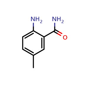 Chemical structure of 2-Amino-5-methyl-benzamide , CAS 40545-33-3, AChemBlock U127415