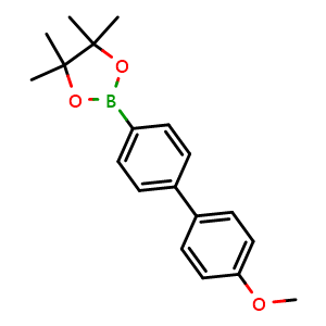 Chemical structure of 2-(4'-Methoxy-biphenyl-4-yl)-4,4,5,5-tetramethyl-[1,3,2]dioxaborolane , CAS 446311-34-8, AChemBlock U127417