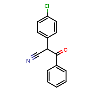 Chemical structure of 2-(4-chlorophenyl)-3-oxo-3-phenylpropanenitrile , CAS 5415-05-4, AChemBlock U127420