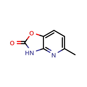 Chemical structure of 5-Methyl-3H-oxazolo[4,5-b]pyridin-2-one , CAS 55656-25-2, AChemBlock U127421