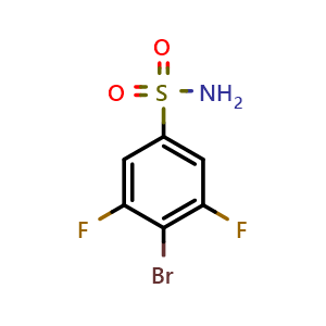 Chemical structure of 4-Bromo-3,5-difluoro-benzenesulfonamide , CAS 874804-20-3, AChemBlock U127427