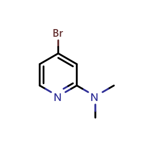 Chemical structure of (4-Bromo-pyridin-2-yl)-dimethyl-amine , CAS 946000-27-7, AChemBlock U127430