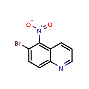 Chemical structure of 6-bromo-5-nitroquinoline , CAS 98203-04-4, AChemBlock U127431