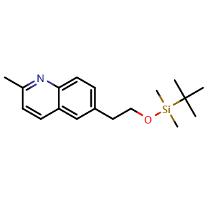 Chemical structure of 6-(2-((tert-butyldimethylsilyl)oxy)ethyl)-2-methylquinoline , CAS 2665662-75-7, AChemBlock U127447