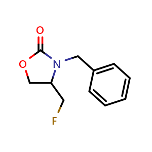 Chemical structure of 3-benzyl-4-(fluoromethyl)oxazolidin-2-one , CAS 2665660-69-3, AChemBlock U127453