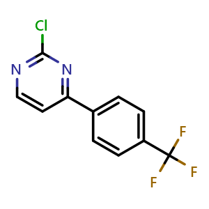 Chemical structure of 2-chloro-4-(4-(trifluoromethyl)phenyl)pyrimidine , CAS 659729-15-4, AChemBlock U127465