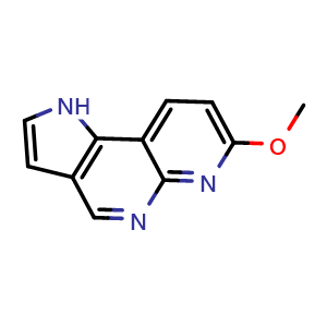 Chemical structure of 7-methoxy-1H-pyrrolo[3,2-c][1,8]naphthyridine , CAS 2636815-38-6, AChemBlock U127473