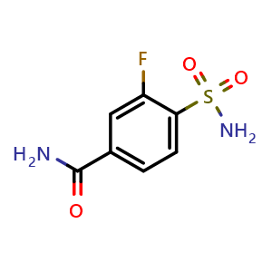 Chemical structure of 3-fluoro-4-sulfamoylbenzamide , CAS 2665660-77-3, AChemBlock U127490