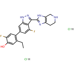 5-ethyl-2-fluoro-4-[4-fluoro-3-(4,5,6,7-tetrahydro-3H-imidazo[4,5-c]pyridin-2-yl)-1H-indazol-6-yl]phenol dihydrochloride