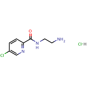 Chemical structure of N-(2-Aminoethyl)-5-chloro-2-pyridinecarboxamide hydrochloride , CAS 103878-83-7, AChemBlock U127593