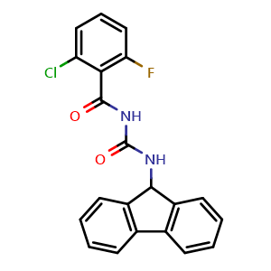 Chemical structure of 2-Chloro-N-[(9H-fluoren-9-ylamino)carbonyl]-6-fluorobenzamide , CAS 1186372-20-2, AChemBlock U127597