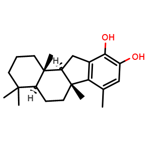 Chemical structure of 1H-Benzo[a]fluorene-9,10-diol, 2,3,4,4a,5,6,6a,11,11a,11b-decahydro-4,4,6a,7,11b-pentamethyl-, (4aS,6aR,11aR,11bS) , CAS 849669-54-1, AChemBlock U127735