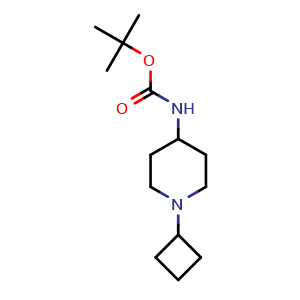 Chemical structure of tert-butyl (1-cyclobutylpiperidin-4-yl)carbamate , CAS 1134330-42-9, AChemBlock U127778