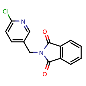 Chemical structure of 2-((6-Chloropyridin-3-yl)methyl)isoindoline-1,3-dione , CAS 120739-60-8, AChemBlock U127781