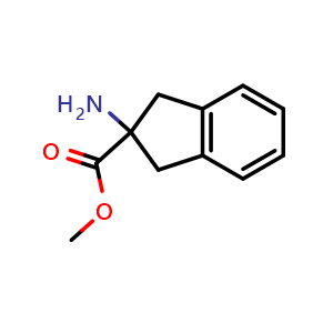 Chemical structure of Methyl 2-amino-2,3-dihydro-1H-indene-2-carboxylate , CAS 134425-84-6, AChemBlock U127790
