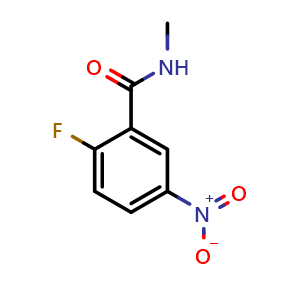 Chemical structure of 2-Fluoro-N-methyl-5-nitrobenzamide , CAS 136146-83-3, AChemBlock U127792