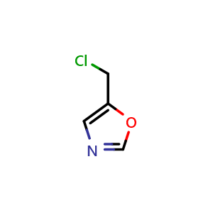 Chemical structure of 5-(Chloromethyl)oxazole , CAS 172649-57-9, AChemBlock U127806