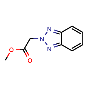 Chemical structure of Methyl 2-(2H-benzo[d][1,2,3]triazol-2-yl)acetate , CAS 174903-39-0, AChemBlock U127808