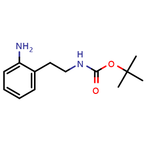 Chemical structure of [2-(2-Amino-phenyl)-ethyl]-carbamicacidtert-butylester , CAS 180147-34-6, AChemBlock U127811