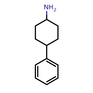 Chemical structure of 4-Phenylcyclohexanamine , CAS 19992-45-1, AChemBlock U127821