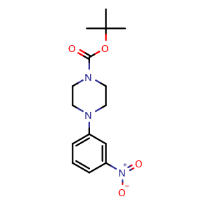 Chemical structure of tert-Butyl 4-(3-nitrophenyl)piperazine-1-carboxylate , CAS 206879-94-9, AChemBlock U127823