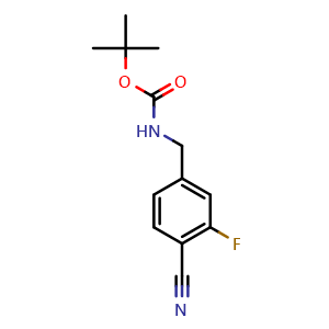 Chemical structure of tert-Butyl 4-cyano-3-fluorobenzylcarbamate , CAS 229623-55-6, AChemBlock U127830