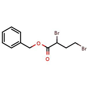 Chemical structure of Benzyl 2,4-dibromobutanoate , CAS 23085-60-1, AChemBlock U127831