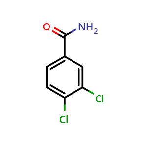 Chemical structure of 3,4-Dichlorobenzamide , CAS 2670-38-4, AChemBlock U127840