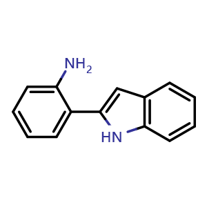 Chemical structure of 2-(2'-Aminophenyl)indole , CAS 32566-01-1, AChemBlock U127849