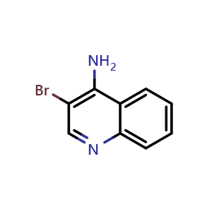 Chemical structure of 4-Amino-3-bromoquinoline , CAS 36825-36-2, AChemBlock U127855