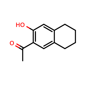 Chemical structure of 6-Acetyl-7-hydroxytetralin , CAS 40420-05-1, AChemBlock U127862