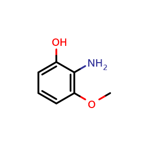 Chemical structure of 2-Amino-3-methoxyphenol , CAS 40925-69-7, AChemBlock U127863