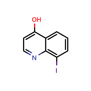 Chemical structure of 8-Iodoquinolin-4-ol , CAS 49713-50-0, AChemBlock U127874