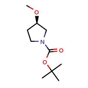 Chemical structure of (R)-tert-Butyl 3-methoxypyrrolidine-1-carboxylate , CAS 549532-08-3, AChemBlock U127878