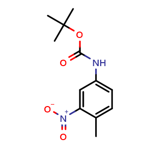 Chemical structure of tert-Butyl 4-methyl-3-nitrophenylcarbamate , CAS 630410-29-6, AChemBlock U127889