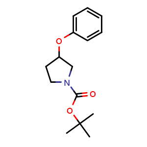 Chemical structure of tert-Butyl 3-phenoxypyrrolidine-1-carboxylate , CAS 83220-74-0, AChemBlock U127909
