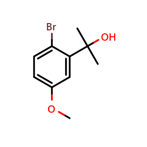 Chemical structure of 2-(2-Bromo-5-methoxyphenyl)propan-2-ol , CAS 853271-15-5, AChemBlock U127912