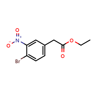 Chemical structure of Ethyl 2-(4-bromo-3-nitrophenyl)acetate , CAS 875258-18-7, AChemBlock U127915