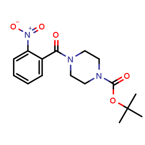 Chemical structure of tert-Butyl 4-(2-nitrobenzoyl)tetrahydro-1(2H)-pyrazinecarboxylate , CAS 889124-99-6, AChemBlock U127918