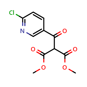 Chemical structure of Dimethyl2-(6-chloronicotinoyl)malonate , CAS 923034-23-5, AChemBlock U127923