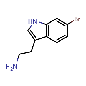 Chemical structure of 2-(6-Bromo-1H-indol-3-yl)ethanamine , CAS 96624-18-9, AChemBlock U127931