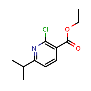 Chemical structure of Ethyl 2-chloro-6-(propan-2-yl)pyridine-3-carboxylate , CAS 100129-72-4, AChemBlock U127948