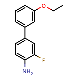Chemical structure of 3'-Ethoxy-3-fluorobiphenyl-4-amine , CAS 1035689-60-1, AChemBlock U127964