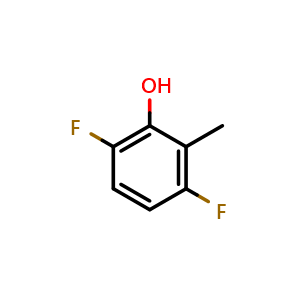 Chemical structure of 3,6-Difluoro-2-methylphenol , CAS 1046781-31-0, AChemBlock U127970