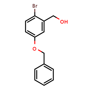 Chemical structure of (5-(Benzyloxy)-2-bromophenyl)methanol , CAS 1084897-39-1, AChemBlock U127984