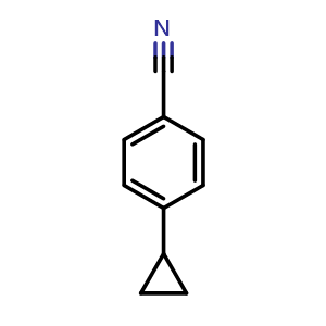 Chemical structure of 4-Cyclopropylbenzonitrile , CAS 1126-27-8, AChemBlock U127998